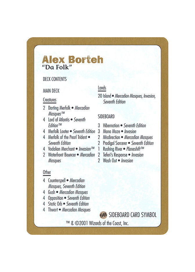 Alex Borteh Decklist