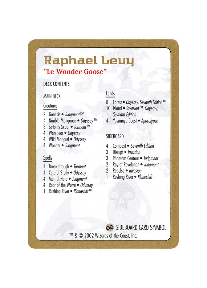 Raphael Levy Decklist