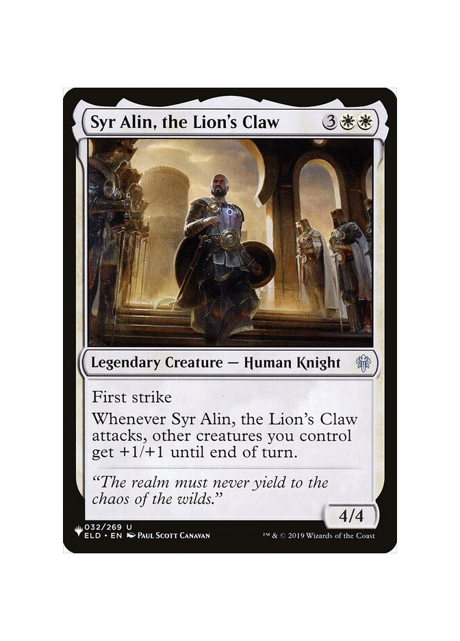 Syr Alin, the Lion's Claw