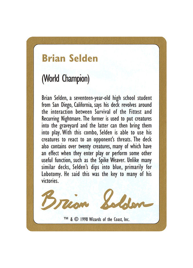 Brian Selden Bio
