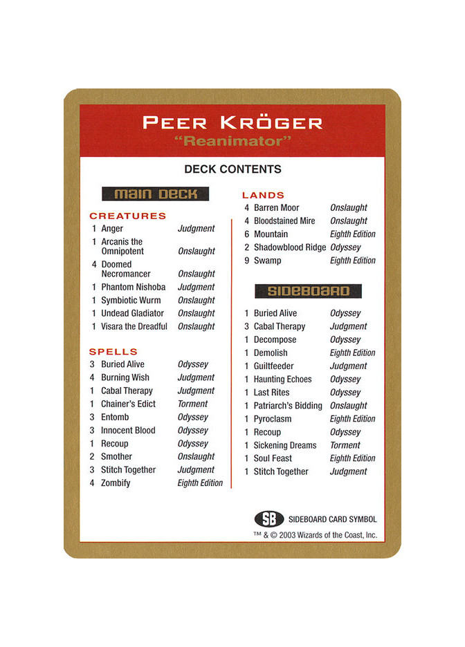 Peer Kröger Decklist