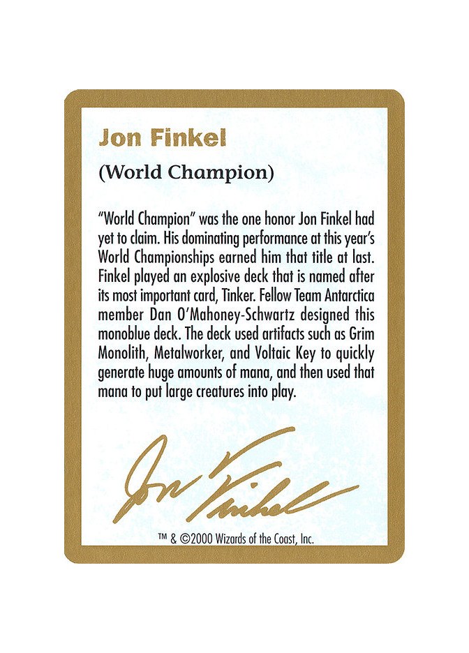 Jon Finkel Bio