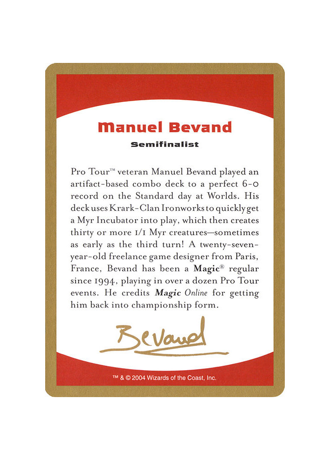 Manuel Bevand Bio