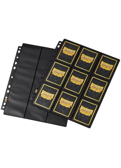DRAGON SHIELD - 9 pocket pages BLACK MATE side loading (50ks)