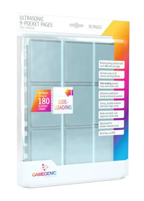 GAMEGENIC - 9 pocket pages CLEAR side loading (10ks)