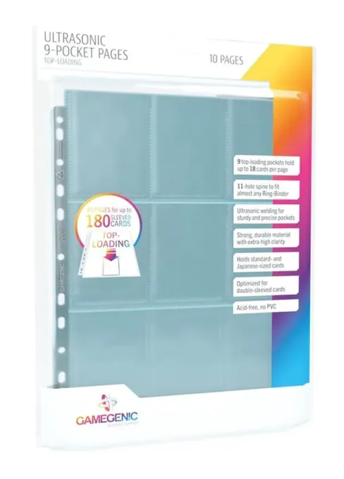 GAMEGENIC - 9 pocket pages CLEAR top loading (10ks)