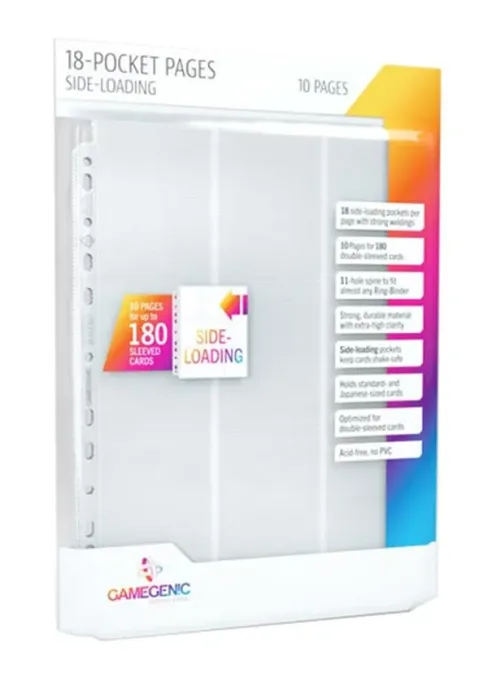 GAMEGENIC - 9 pocket pages WHITE side loading (10 ks)