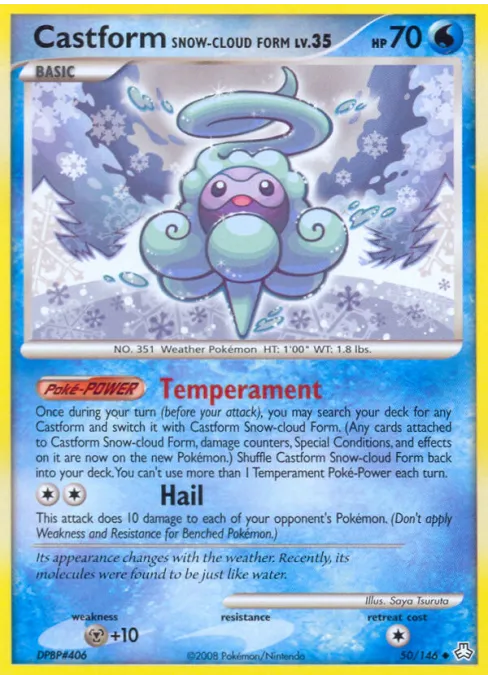 Castform Snow-Cloud Form - Reverse Holo