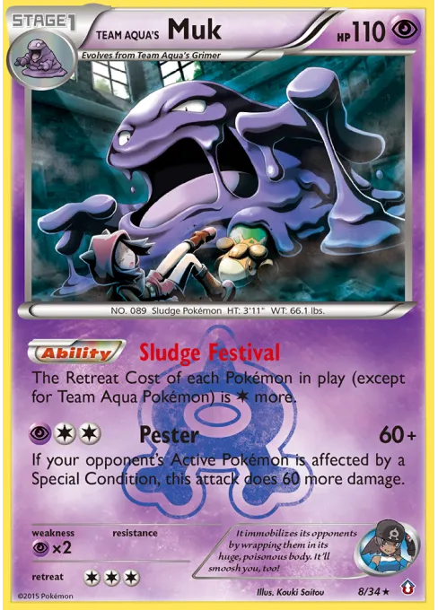 Team Aqua's Muk - Reverse Holo