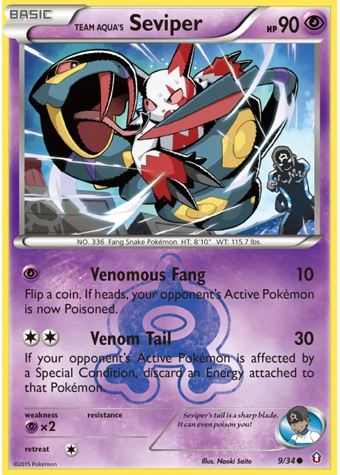 Team Aqua's Seviper - Reverse Holo
