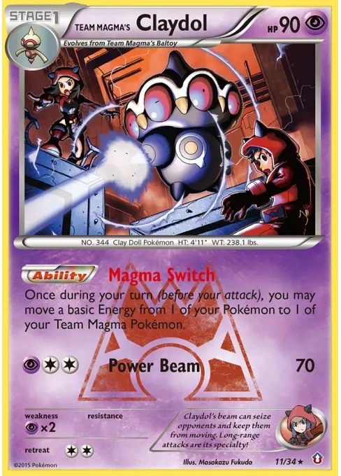Team Magma's Claydol - Reverse Holo