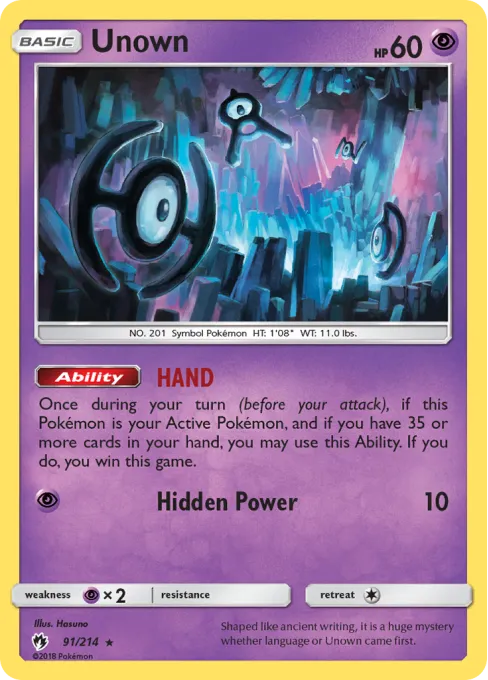 Unown - Reverse Holo