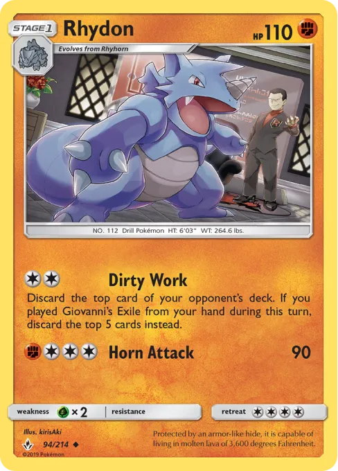 Rhydon - Reverse Holo