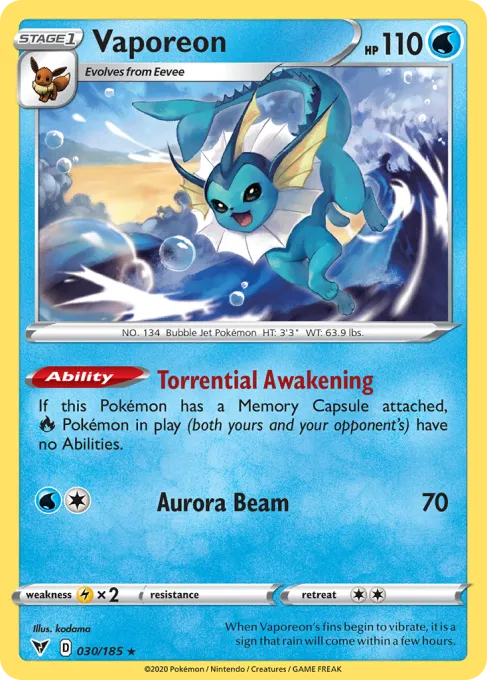 Vaporeon - Reverse Holo