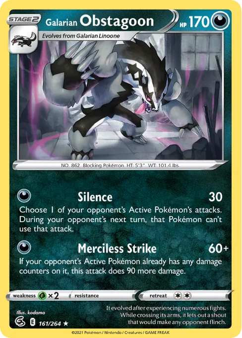 Galarian Obstagoon - Reverse Holo