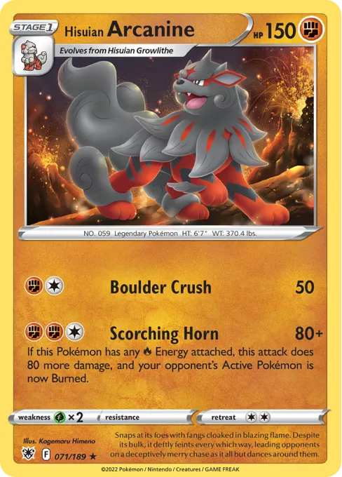Hisuian Arcanine - Reverse Holo