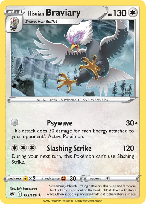 Hisuian Braviary - Reverse Holo