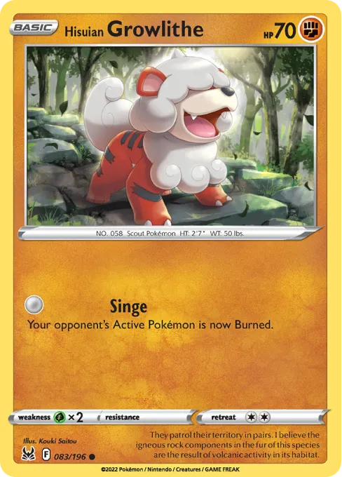 Hisuian Growlithe - Reverse Holo