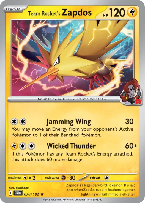 Team Rocket's Zapdos - Reverse Holo