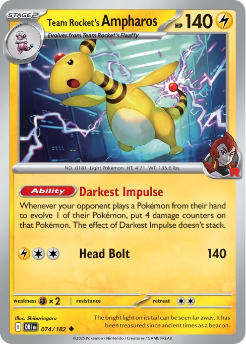 Team Rocket's Ampharos - Reverse Holo