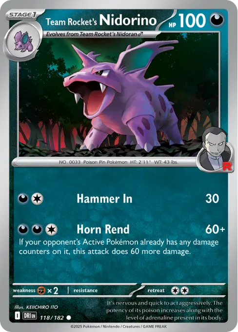 Team Rocket's Nidorino - Reverse Holo