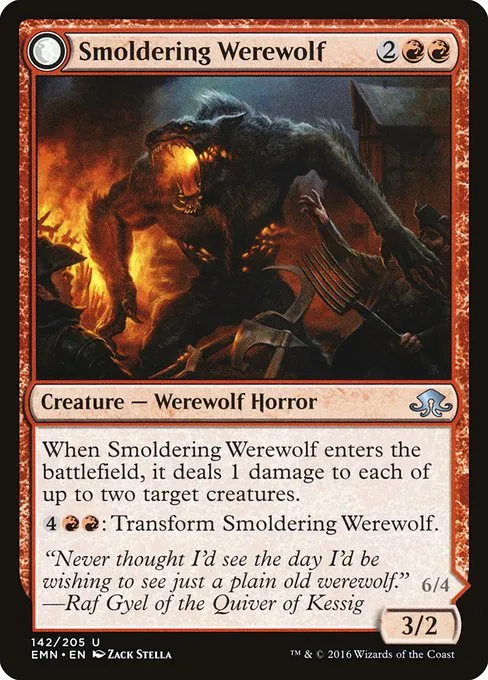 Smoldering Werewolf // Erupting Dreadwolf - Foil