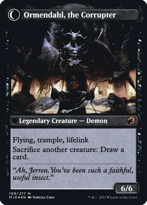 Jerren, Corrupted Bishop // Ormendahl, the Corrupter - Foil