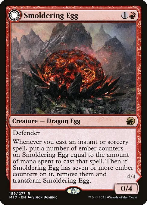 Smoldering Egg // Ashmouth Dragon - Foil