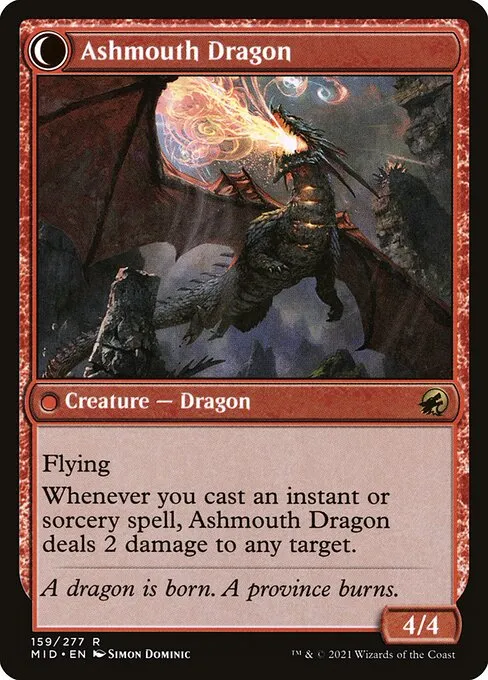 Smoldering Egg // Ashmouth Dragon - Foil