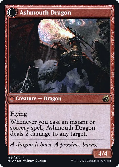 Smoldering Egg // Ashmouth Dragon - Foil