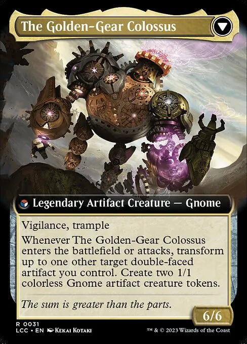 Tetzin, Gnome Champion // The Golden-Gear Colossus - Foil