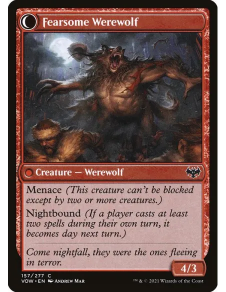 Fearful Villager // Fearsome Werewolf - Foil