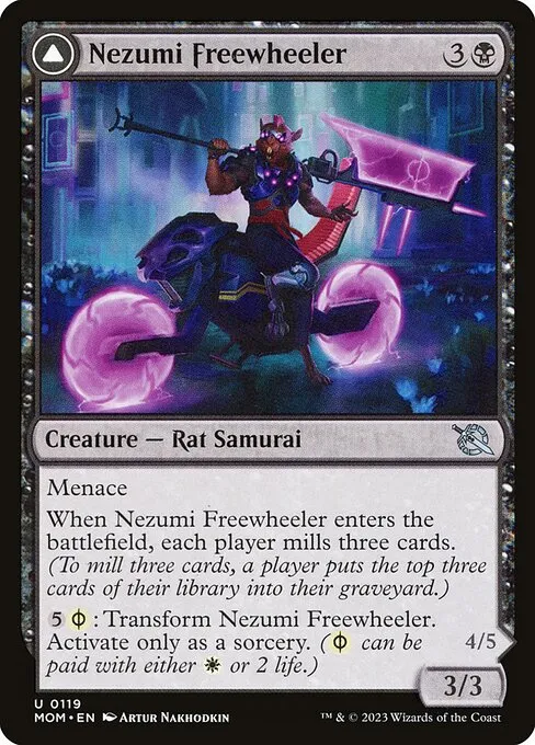 Nezumi Freewheeler // Hideous Fleshwheeler - Foil