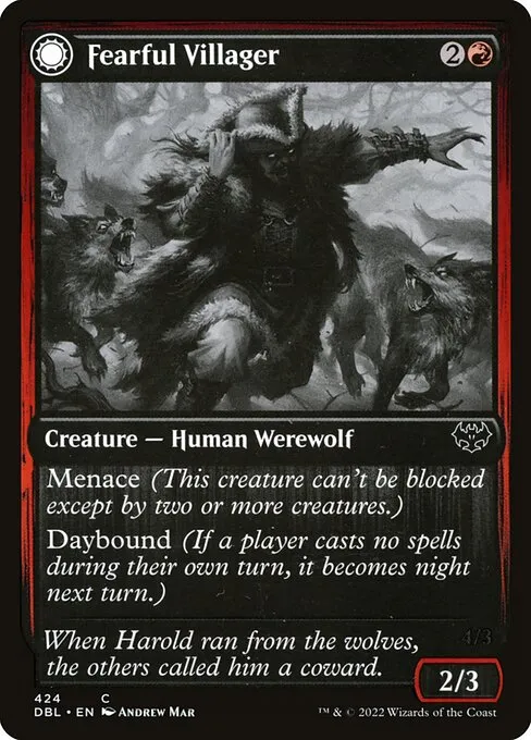 Fearful Villager // Fearsome Werewolf - Foil