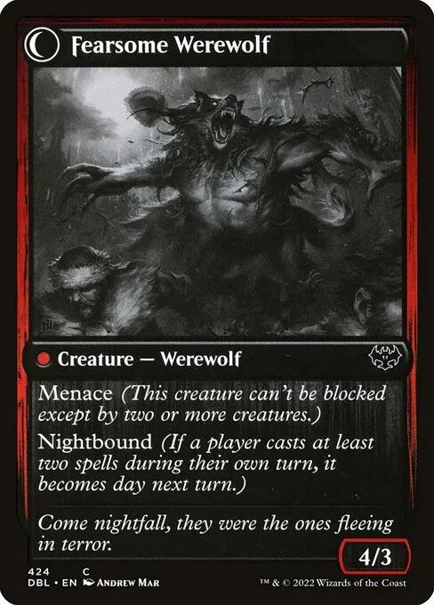 Fearful Villager // Fearsome Werewolf - Foil