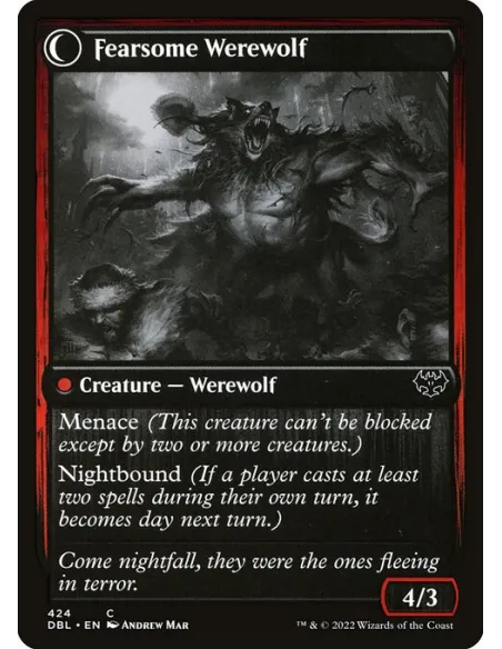 Fearful Villager // Fearsome Werewolf - Foil
