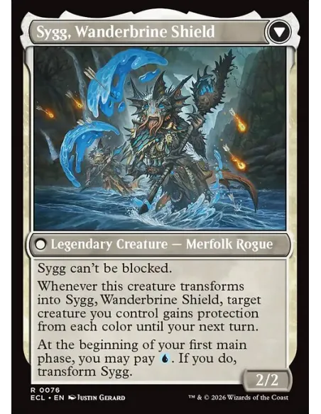 Sygg, Wanderwine Wisdom // Sygg, Wanderbrine Shield - Foil