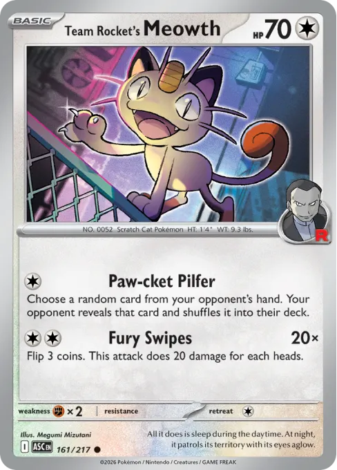 Team Rocket's Meowth - Reverse Holo