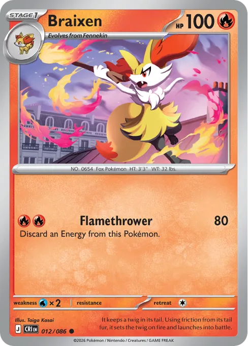 Braixen - Reverse Holo