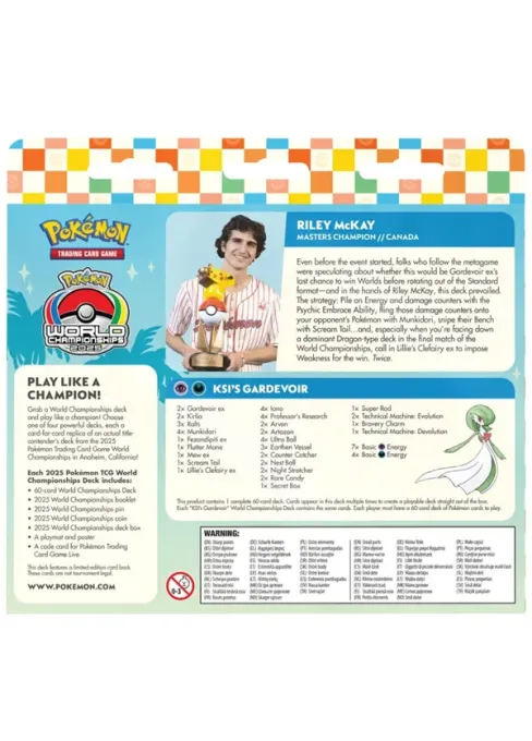 POKÉMON: World Championship Deck 2025 - Riley McKay – "KSI's Gardevoir"