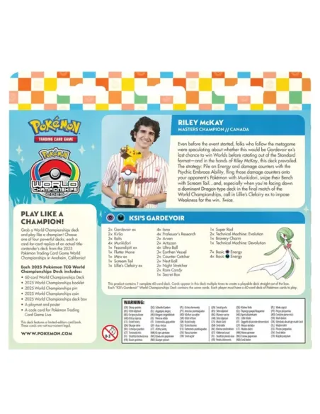 POKÉMON: World Championship Deck 2025 - Riley McKay – "KSI's Gardevoir"