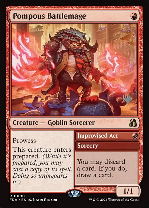 Pompous Battlemage // Improvised Act - Foil