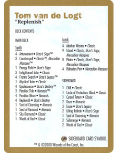 Tom van de Logt Decklist (2000)