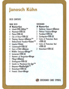 Janosch Kühn Decklist 1997