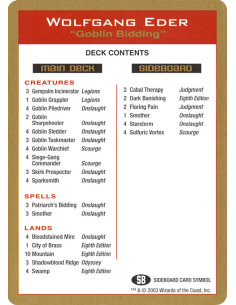 Wolfgang Eder Decklist
