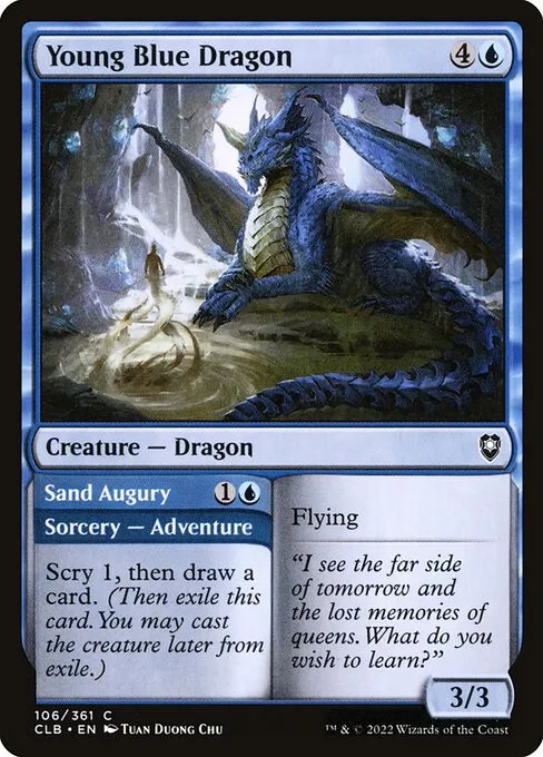 Young Blue Dragon // Sand Augury - Foil