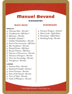 Manuel Bevand Decklist